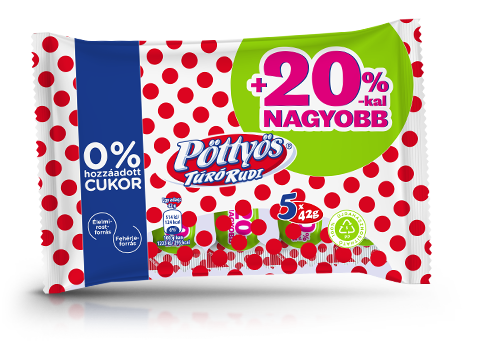 Hozzáadott cukrot nem tartalmazó Pöttyös Túró Rudi +20%, natúr 5x42g