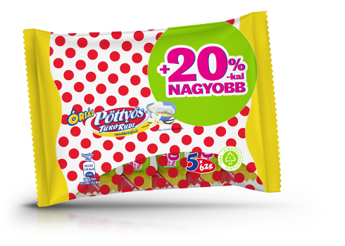 Óriás Pöttyös Túró Rudi +20%, madártejízű 5x62g