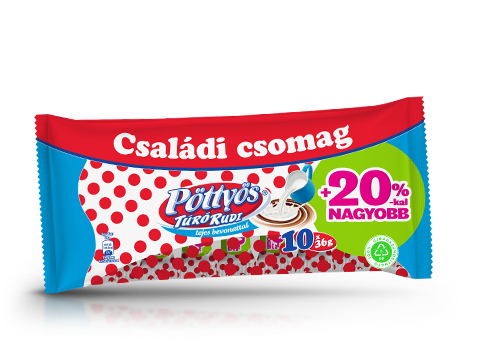 Pöttyös Túró Rudi +20%, tejes bevonattal 10x36g