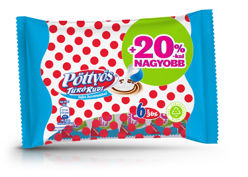 Pöttyös Túró Rudi +20%, tejes bevonattal 6x36g